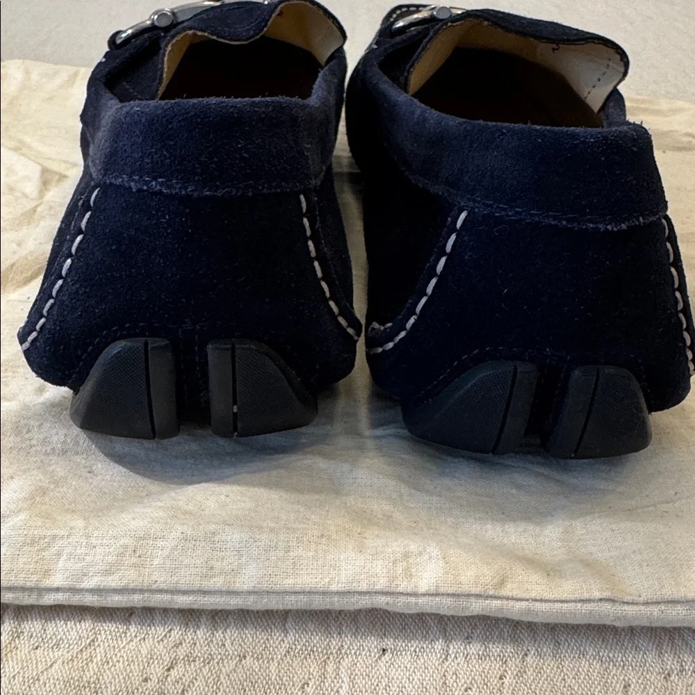 Salvatore Ferragamo Men's Dark Blue Suede Loafers, sz 12 - Picture 5 of 13